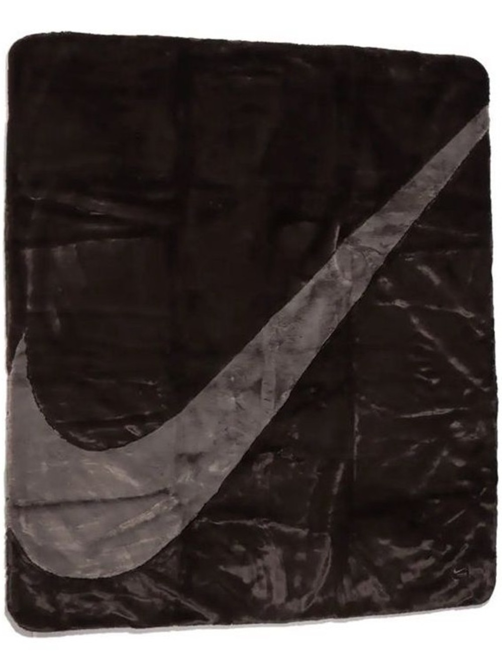 Nike Chocolate Brown Faux Fur Throw Blanket with Swoosh
